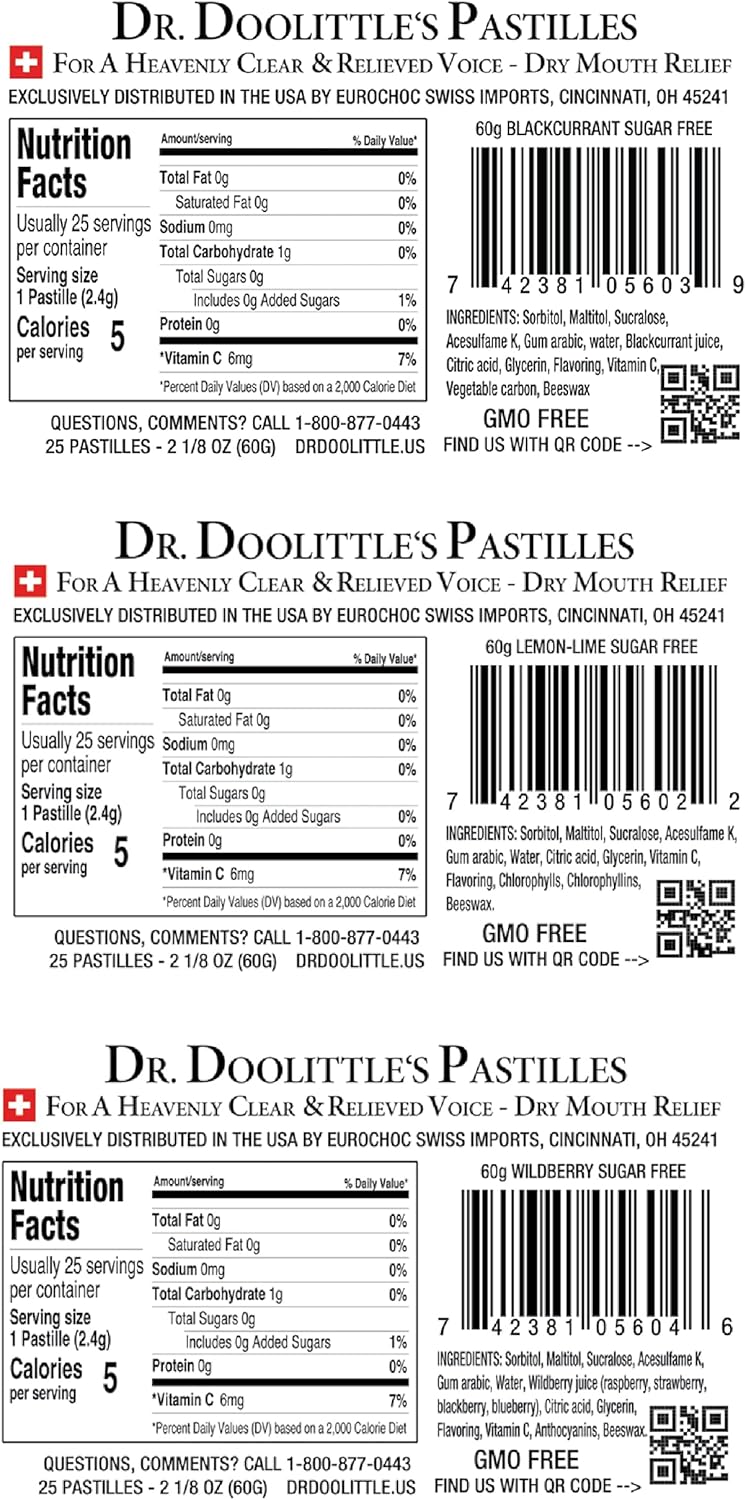 DOOLITTLE Dr. Doolittle's Sugar Free Soft Fruit Pastilles Variety Pack - Blackcurrant, Lemon Lime, Wild Berries, 2.12 Ounce Tin, 3 Pack - Image 5